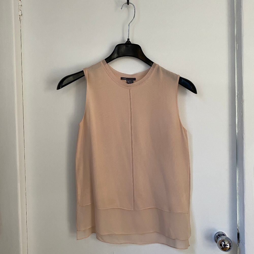 Vince Sleeveless silk nude tank